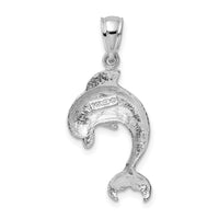 14K White Gold Polished Jumping Dolphin Charm-K7415W