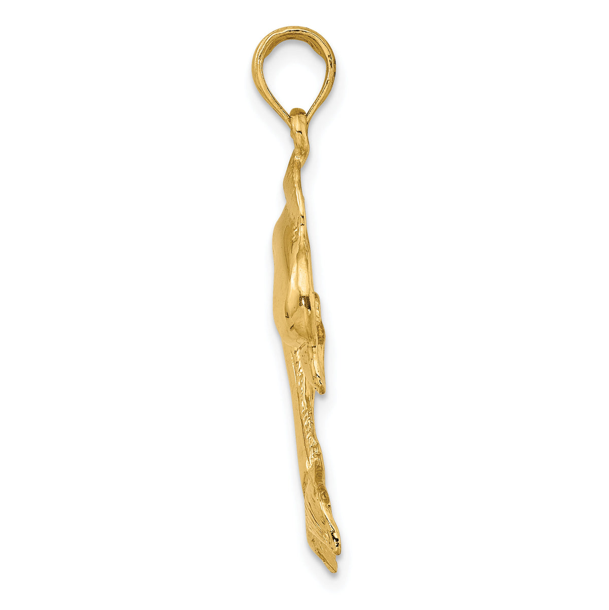 14K 2-D Polished Dolphin Jumping Charm-K7416