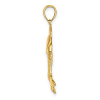 14K 2-D Polished Dolphin Jumping Charm-K7418
