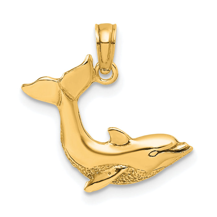 14K Jumping Dolphin Charm-K7421