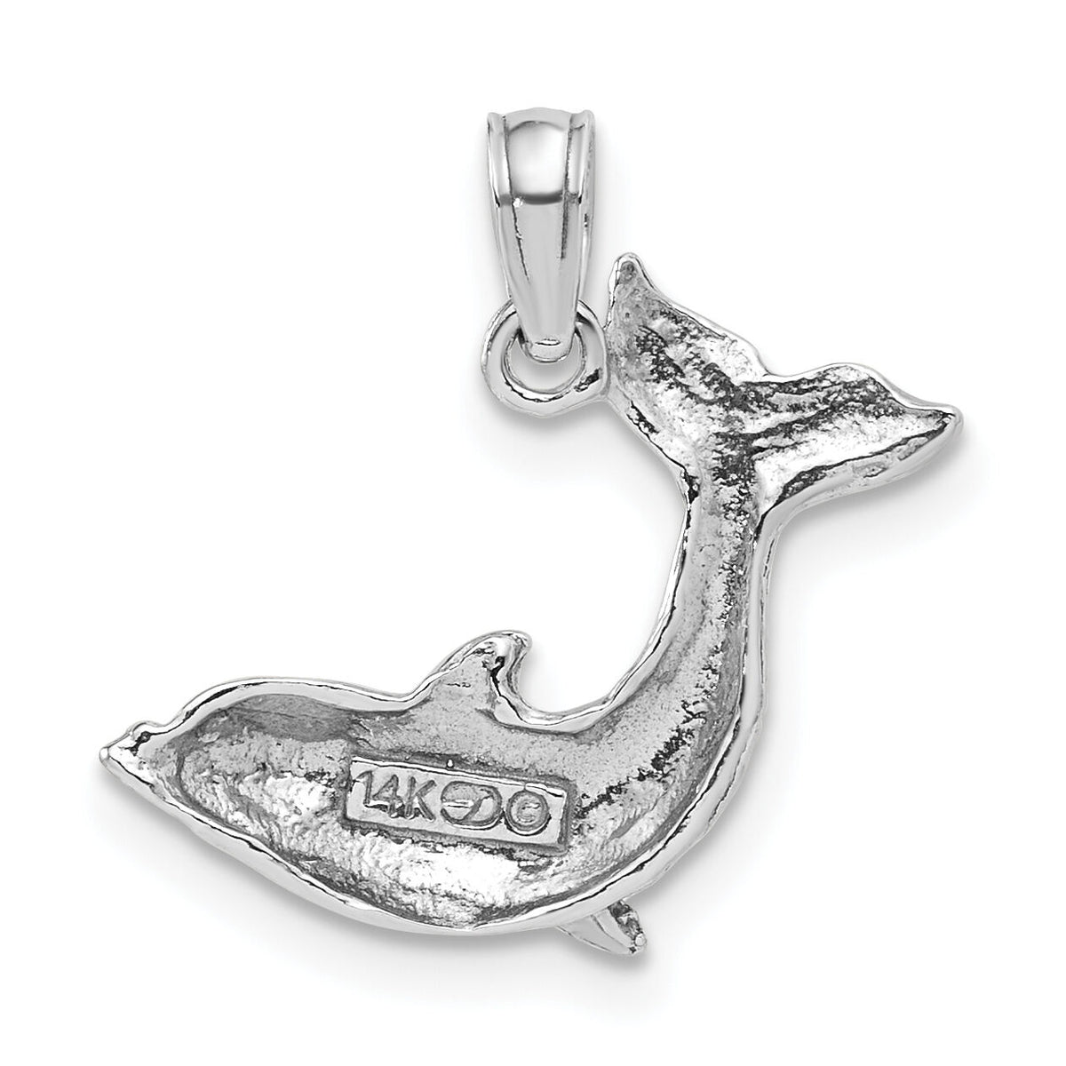 14K White Gold Jumping Dolphin Charm-K7421W