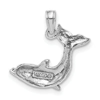 14K White Gold Jumping Dolphin Charm-K7421W
