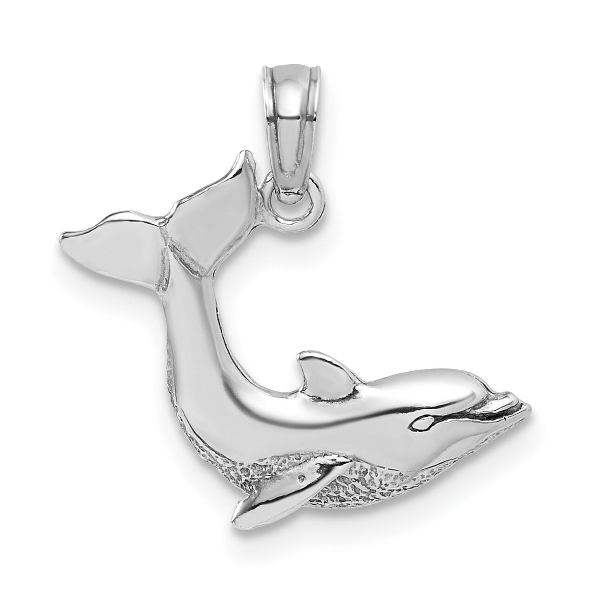 14K White Gold Jumping Dolphin Charm-K7421W