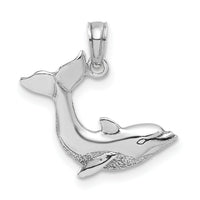 14K White Gold Jumping Dolphin Charm-K7421W