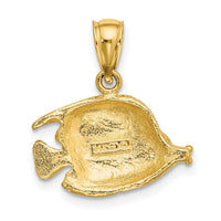 14K 2-D Polished Engraved Fish Charm-K7424