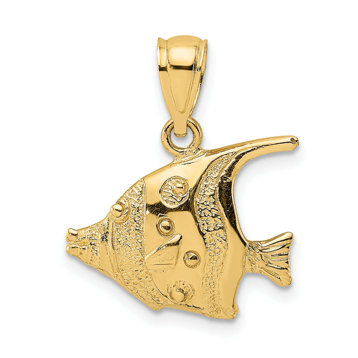 14K 2-D Polished Fish Charm-K7425