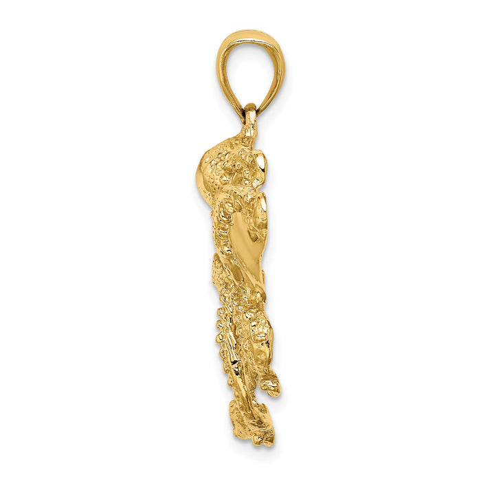 14K Textured Octopus Charm-K7430
