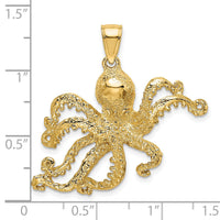 14K Textured Octopus Charm-K7430