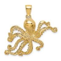 14K Textured Octopus Charm-K7430
