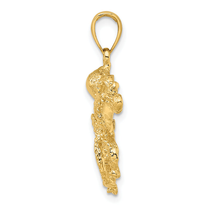 14K Textured Octopus Charm-K7431