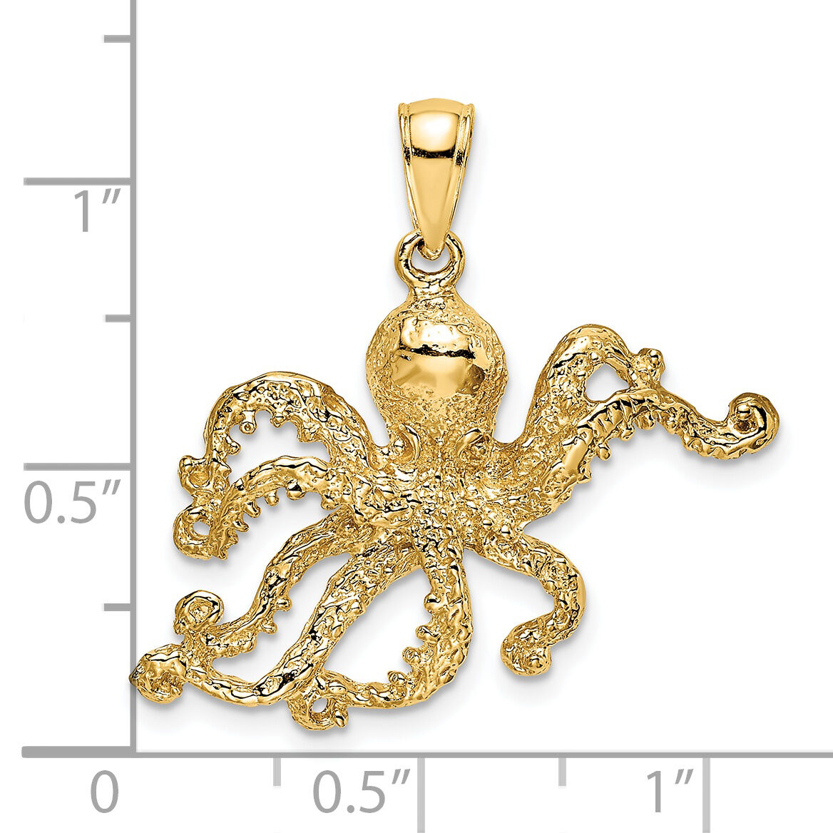 14K Textured Octopus Charm-K7431
