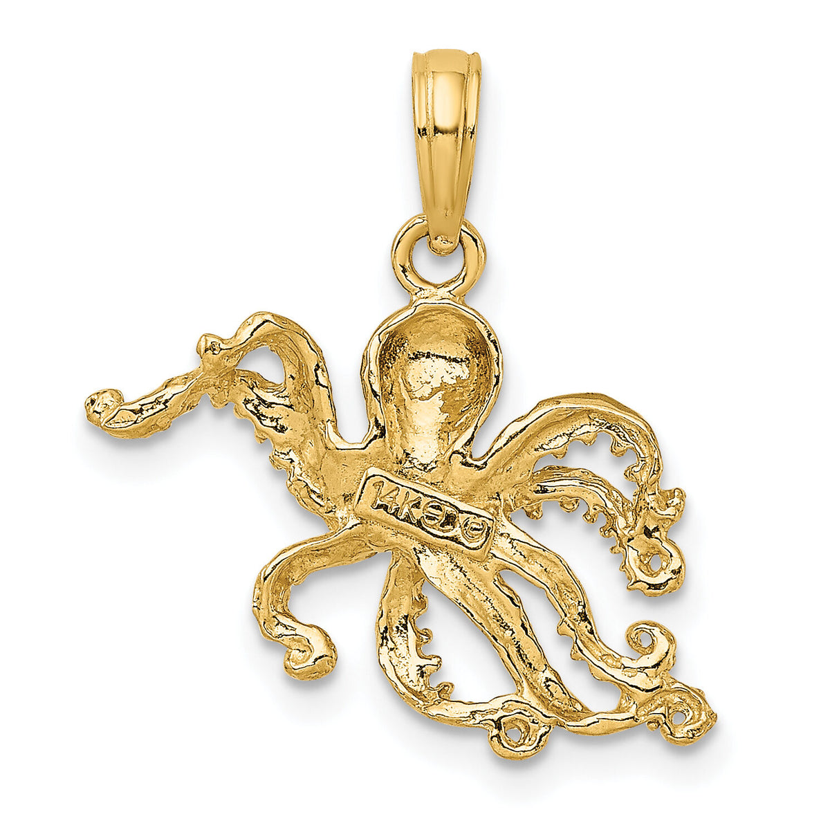 14K Textured Octopus Charm-K7432