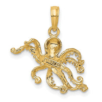 14K Textured Octopus Charm-K7432