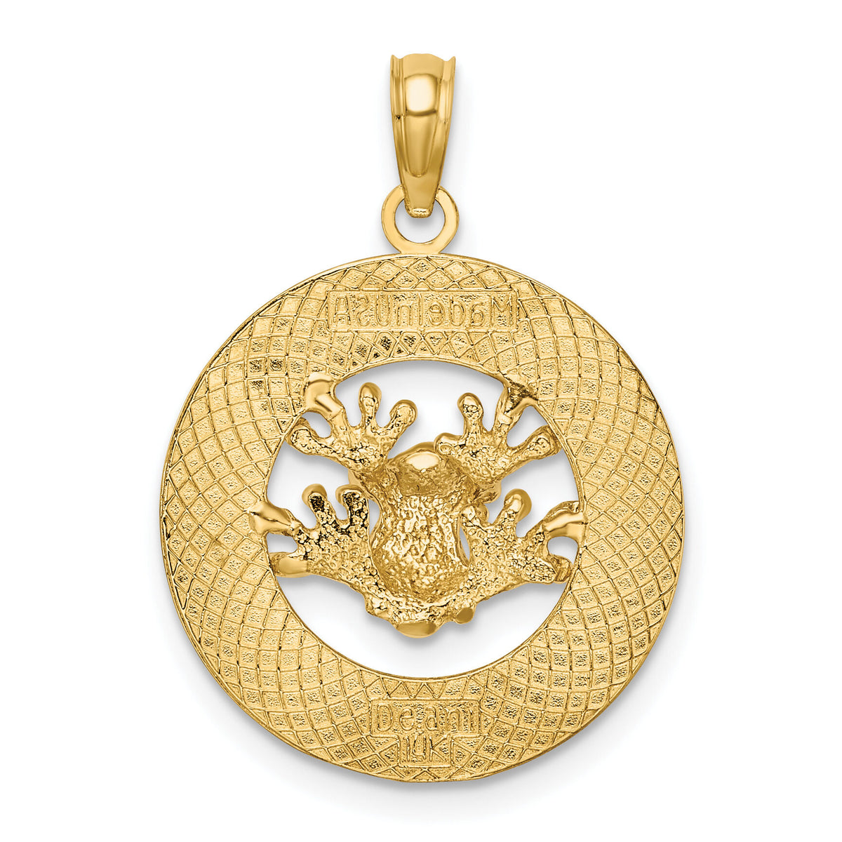 14K ANTIGUA, W.I. Circle w/ Frog Charm-K7436