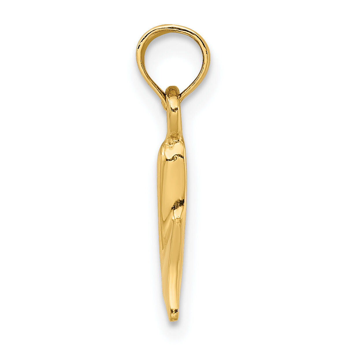 14K Polished Small Whale Tail Charm-K7438