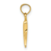 14K Polished Small Whale Tail Charm-K7438