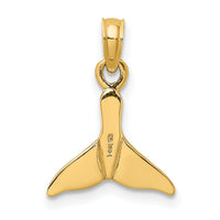14K Polished Small Whale Tail Charm-K7438