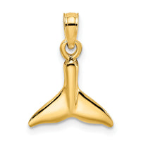 14K Polished Small Whale Tail Charm-K7438