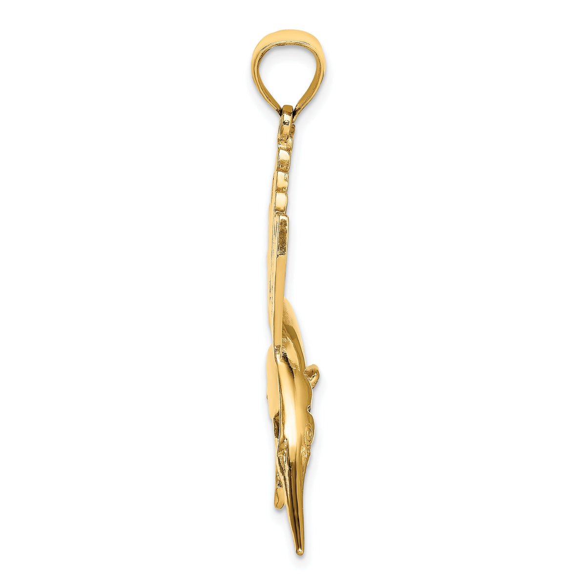 14K Polished Sailfish Charm-K7441