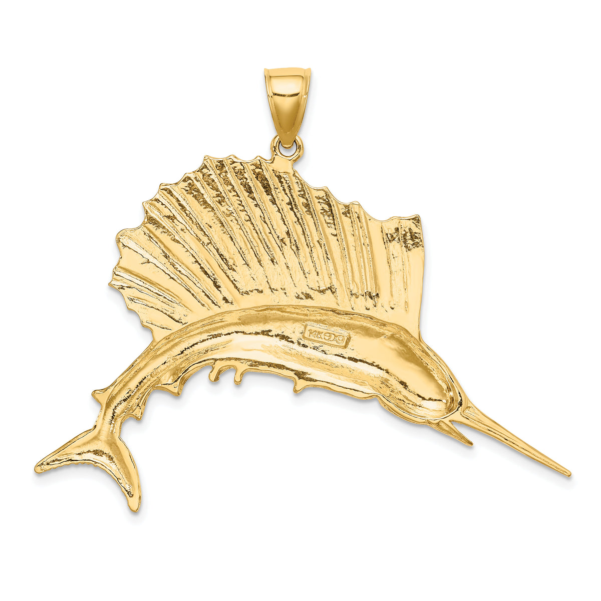 14K Polished Sailfish Charm-K7441