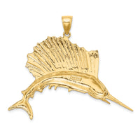 14K Polished Sailfish Charm-K7441