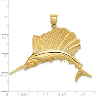 14K Polished Sailfish Charm-K7441