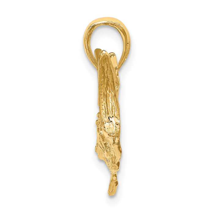 14K 2-D Textured Marlin Fish Charm-K7442