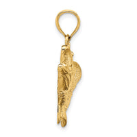 14K Open Mouth Bass Fish Charm-K7444