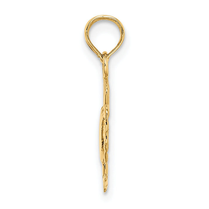 14K Polished Crab Charm-K7445