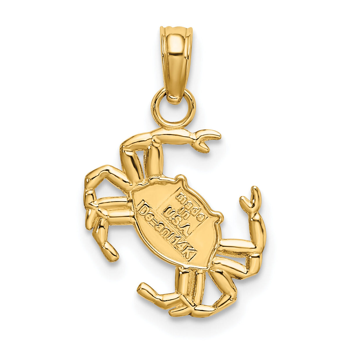 14K Polished Crab Charm-K7445