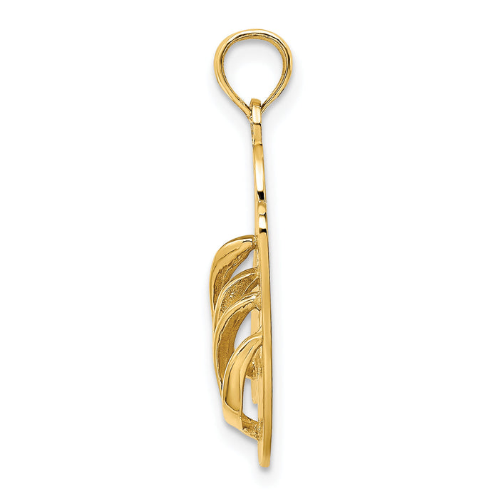 14K 3D Large SEA ISLE Double Flip-flop Charm-K7450