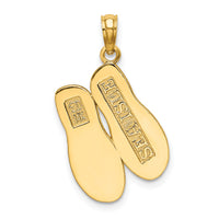 14K 3D Large SEA ISLE Double Flip-flop Charm-K7450