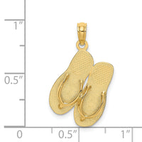 14K 3D Large SEA ISLE Double Flip-flop Charm-K7450