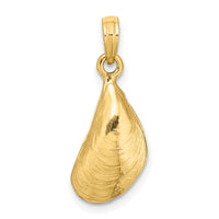 14K 3-D Polished Mussel Shell Charm-K7452