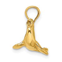 14K 3-D Polished Seal Charm-K7453
