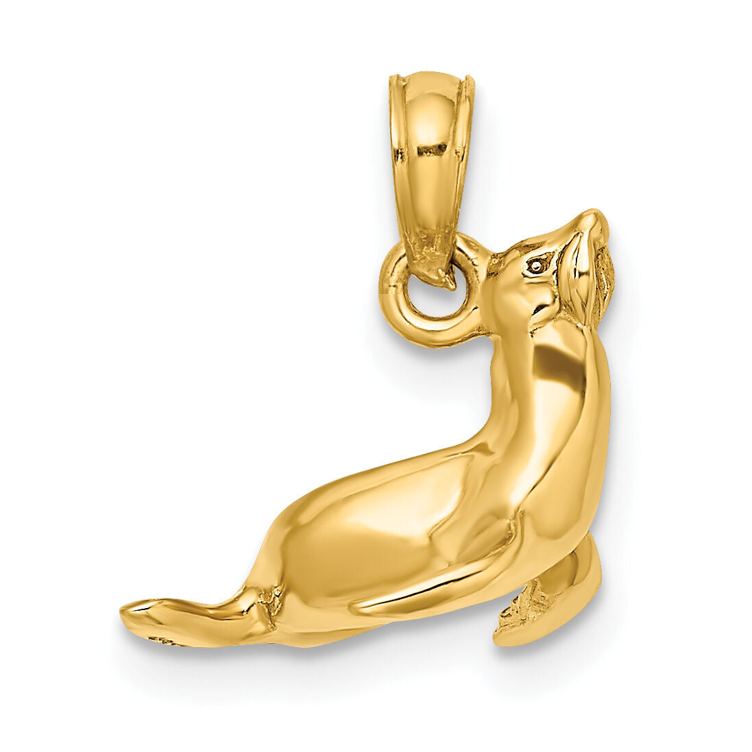 14K 3-D Polished Seal Charm-K7453
