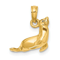14K 3-D Polished Seal Charm-K7453