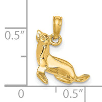 14K 3-D Polished Seal Charm-K7453