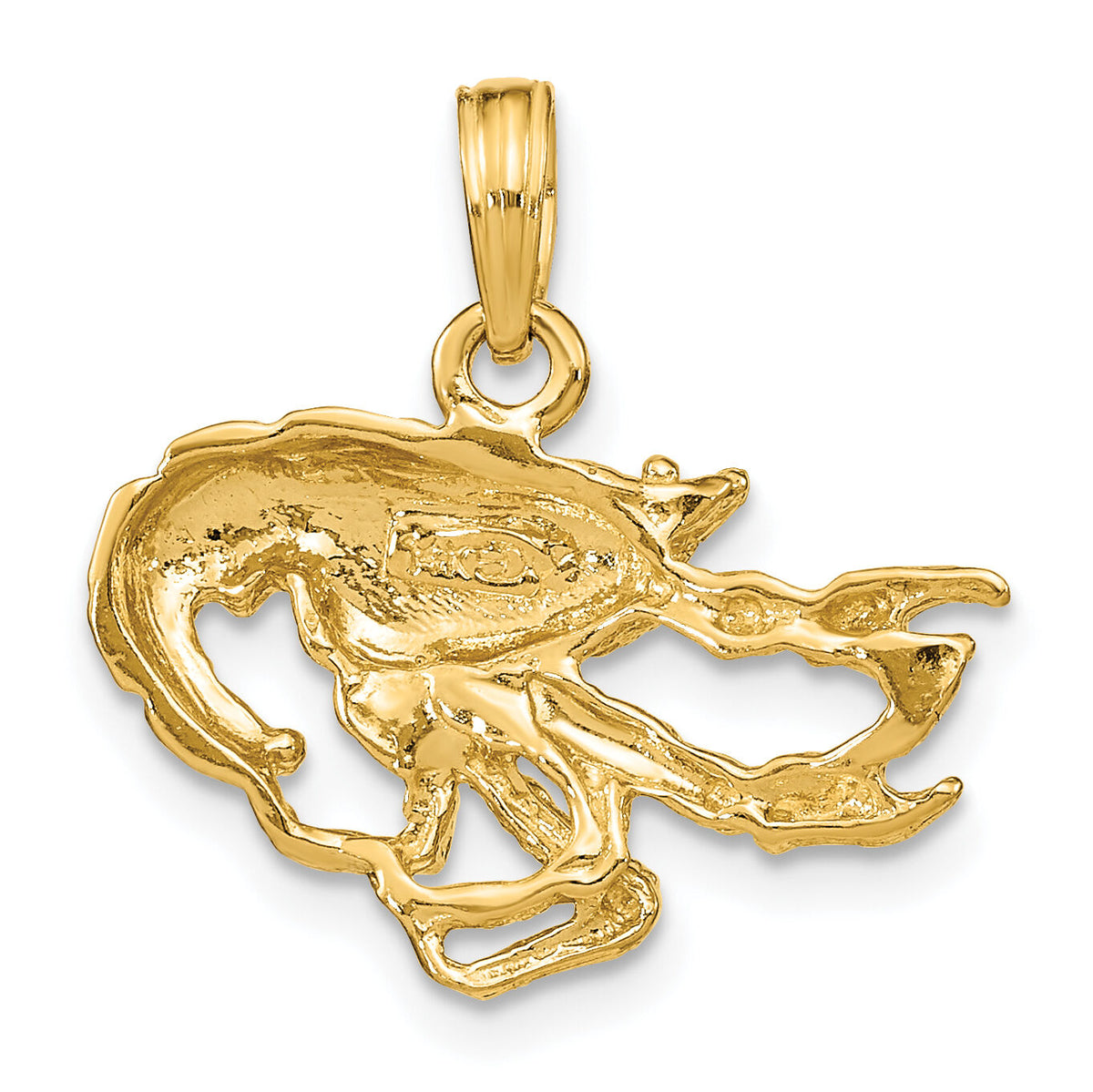 14K Textured Crawfish Charm-K7456