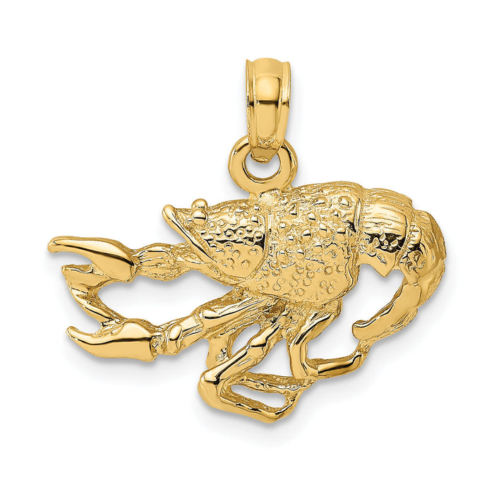14K Textured Crawfish Charm-K7456