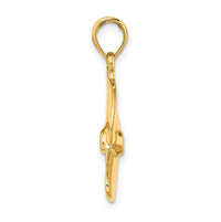 14K 3-D Polished Three Blade Propeller Charm-K7457