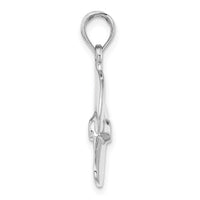 14K White Gold 3-D Polished Three Blade Propeller Charm-K7457W