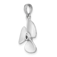 14K White Gold 3-D Polished Three Blade Propeller Charm-K7457W