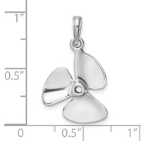 14K White Gold 3-D Polished Three Blade Propeller Charm-K7457W