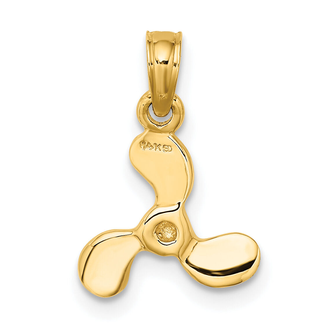 14K 3-D Polished Mini Three Blade Propeller Charm-K7459
