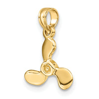 14K 3-D Polished Mini Three Blade Propeller Charm-K7459