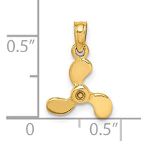 14K 3-D Polished Mini Three Blade Propeller Charm-K7459