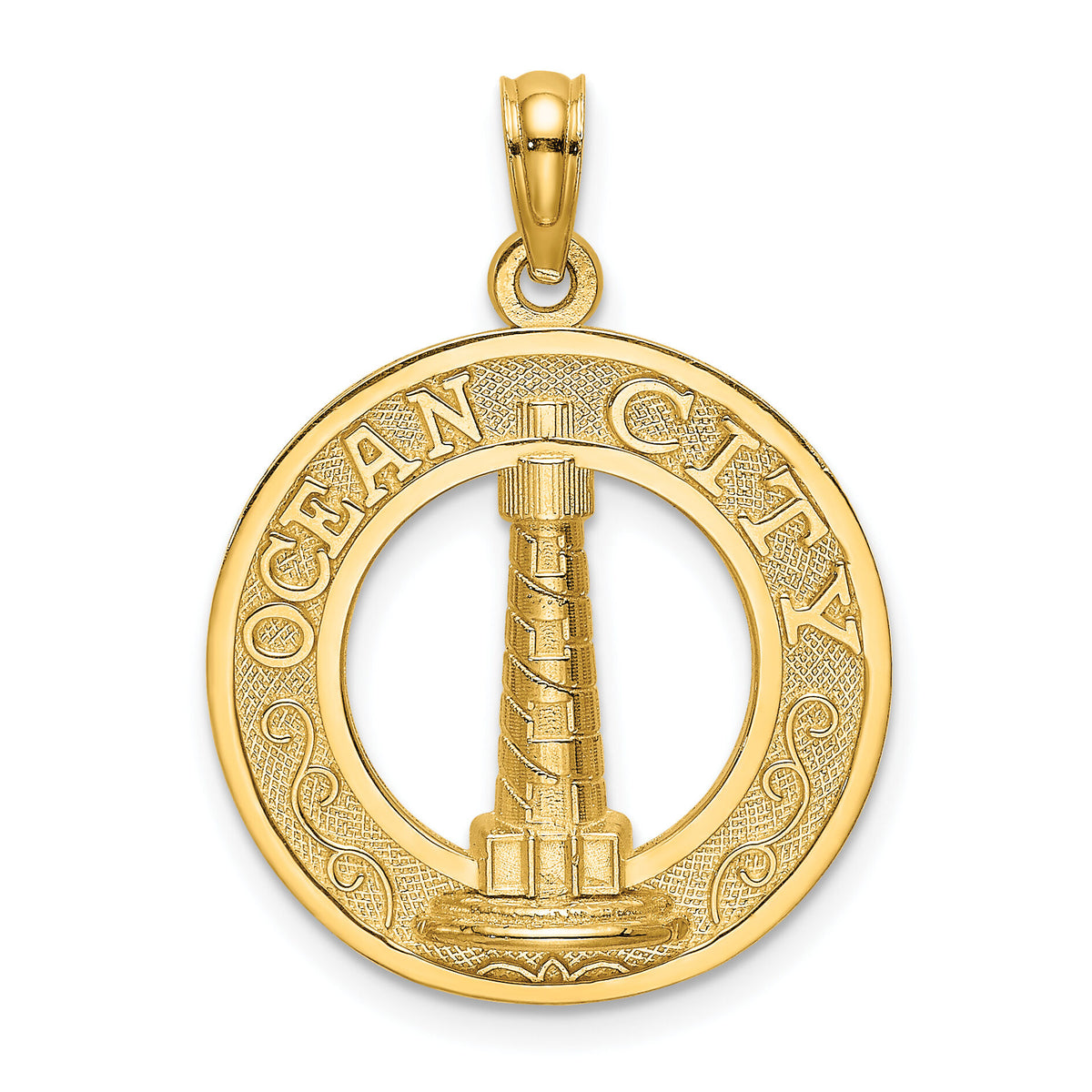 14K OCEAN CITY w/ Lighthouse Charm-K7462