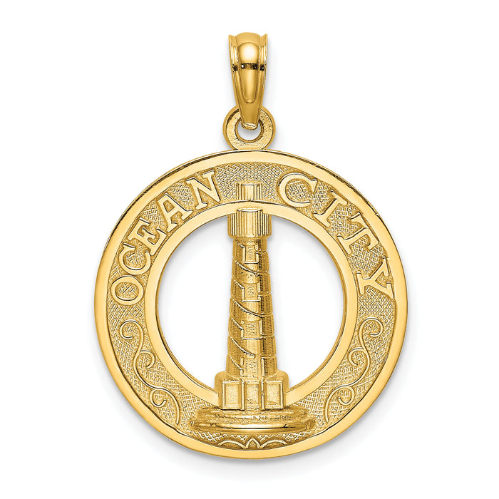 14K OCEAN CITY w/ Lighthouse Charm-K7462