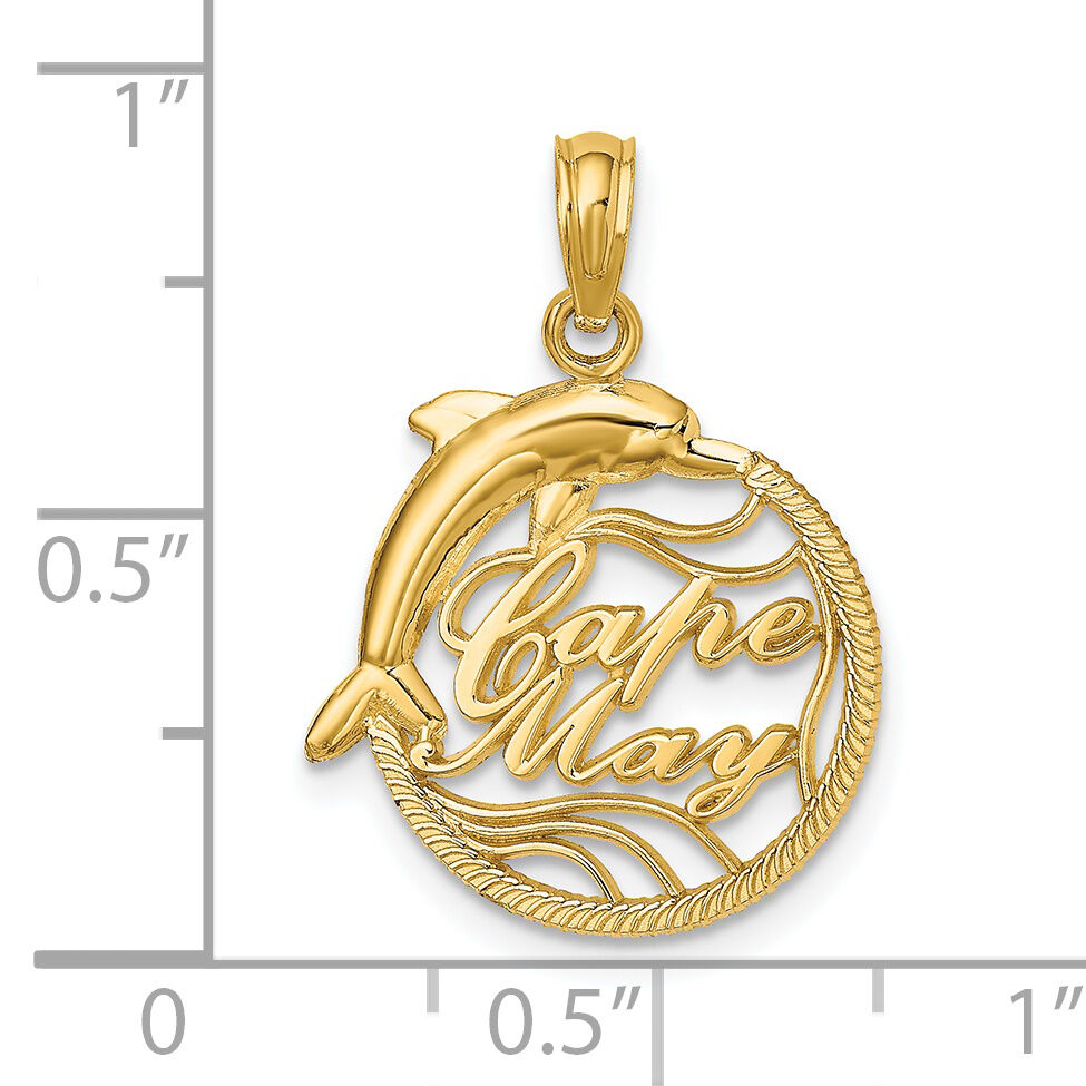 14K CAPE MAY w/ Dolphin Charm-K7463